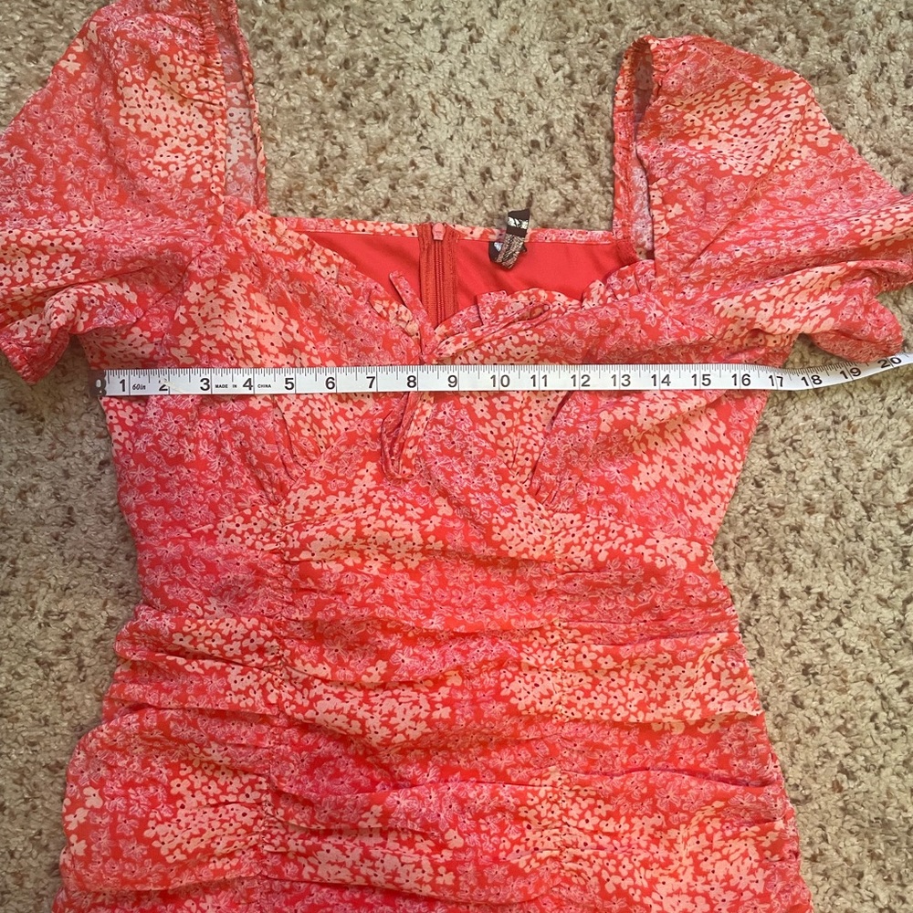 Pink Orange Floral Mini Dress - Picture 8 of 12
